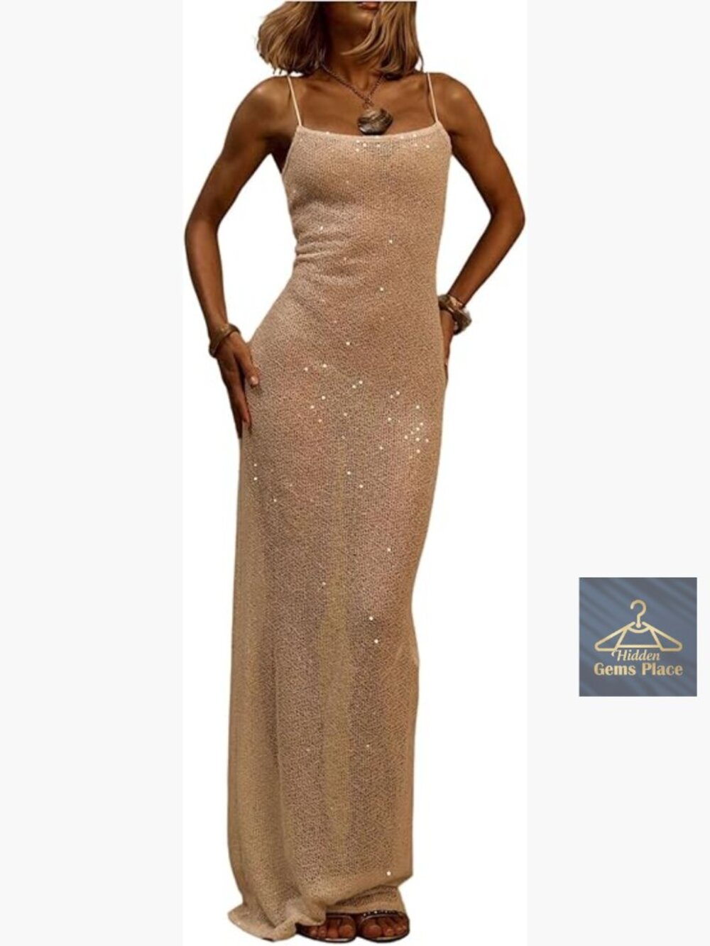 Sequin Mesh Fishtail Maxi Dress, Sleeveless Formal Gown, Sparkling Evening Wear